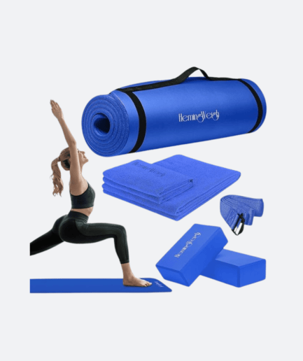 "Beginner-Friendly Yoga Kit: Mat, Blocks, Strap, Towels Set"